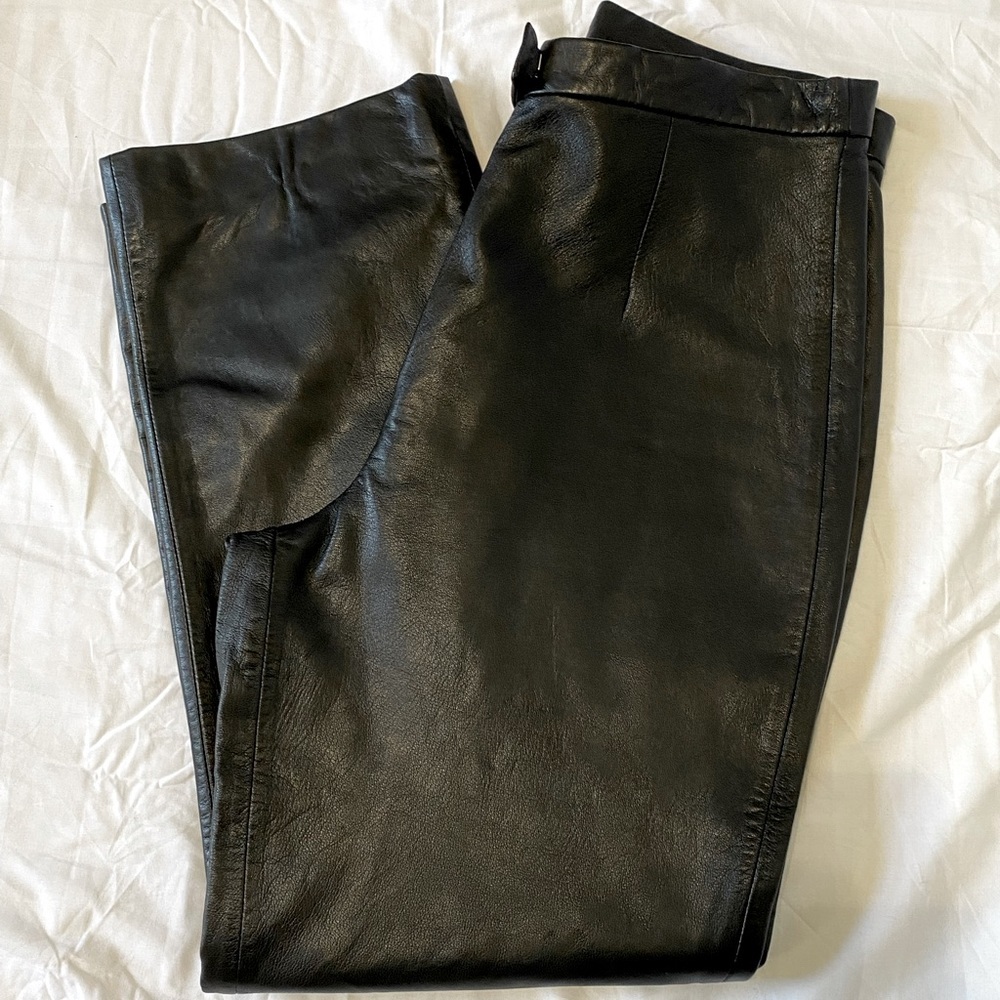 JLC New York black vintage leather pants Size 10